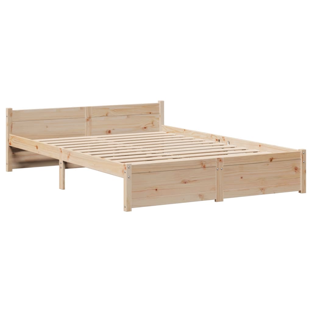 Estrutura de cama c/ cabeceira 150x200 cm pinho maciço