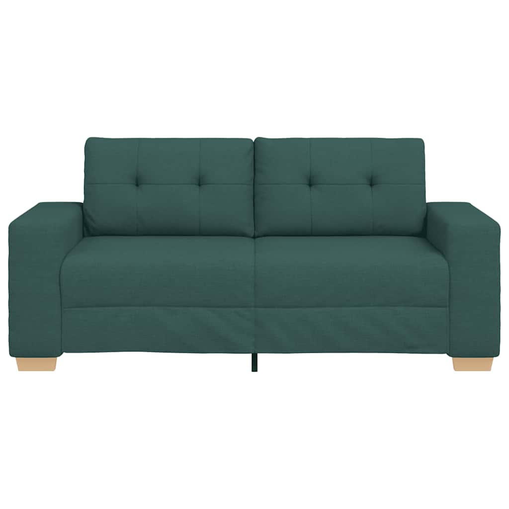 Sofá de dois lugares verde escuro, 180x77x82 cm, tecido