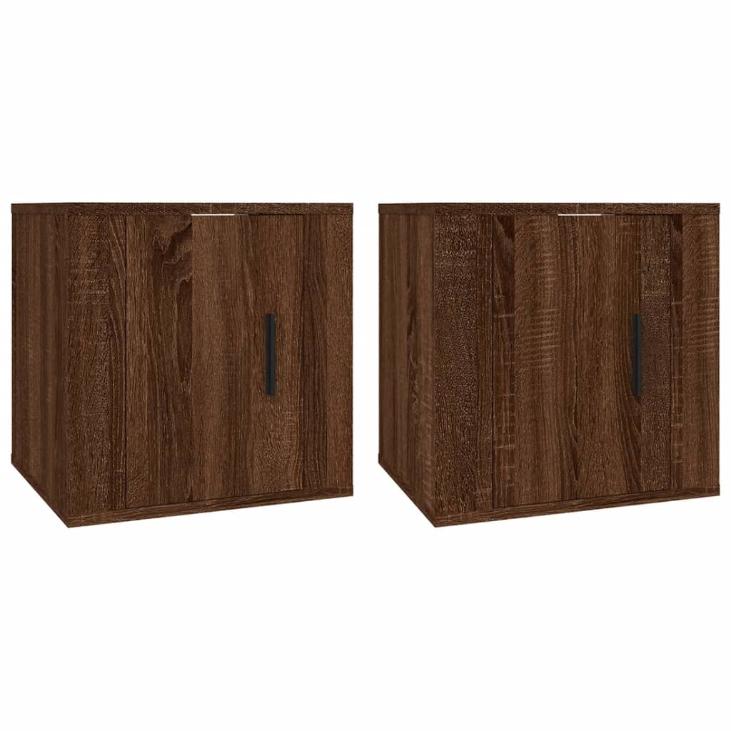 Móveis de TV de parede 2 pcs 40x34,5x40 cm carvalho castanho