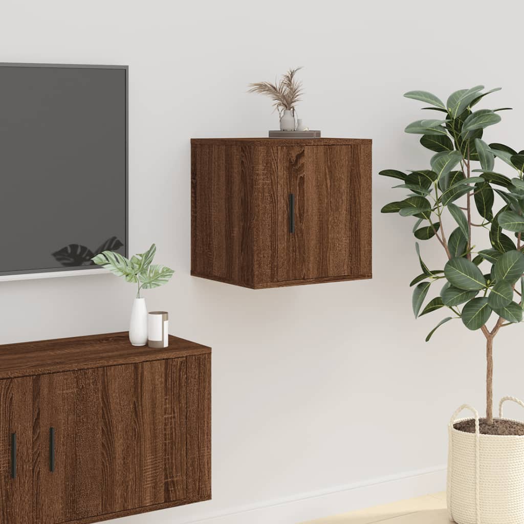 Móveis de TV de parede 2 pcs 40x34,5x40 cm carvalho castanho