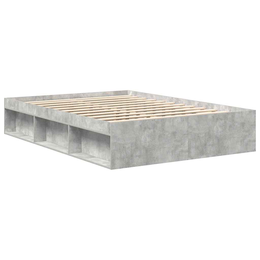 Estrutura de cama king 150x200 cm cinza cimento