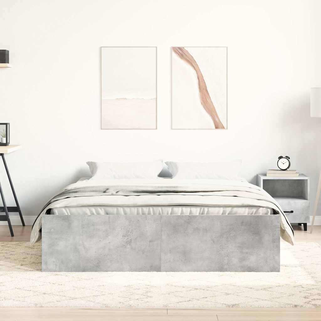 Estrutura de cama king 150x200 cm cinza cimento