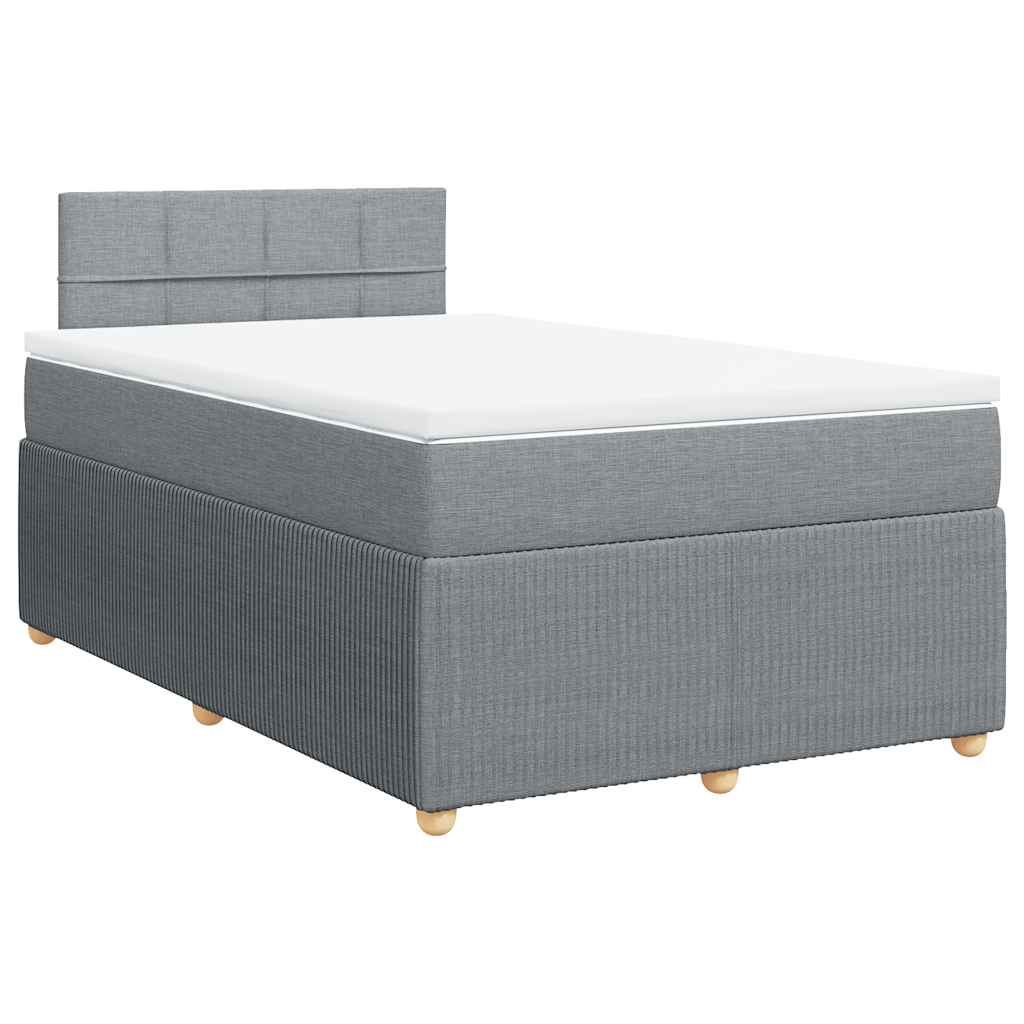 Cama com molas/colchão 120x200 cm tecido cinza-claro