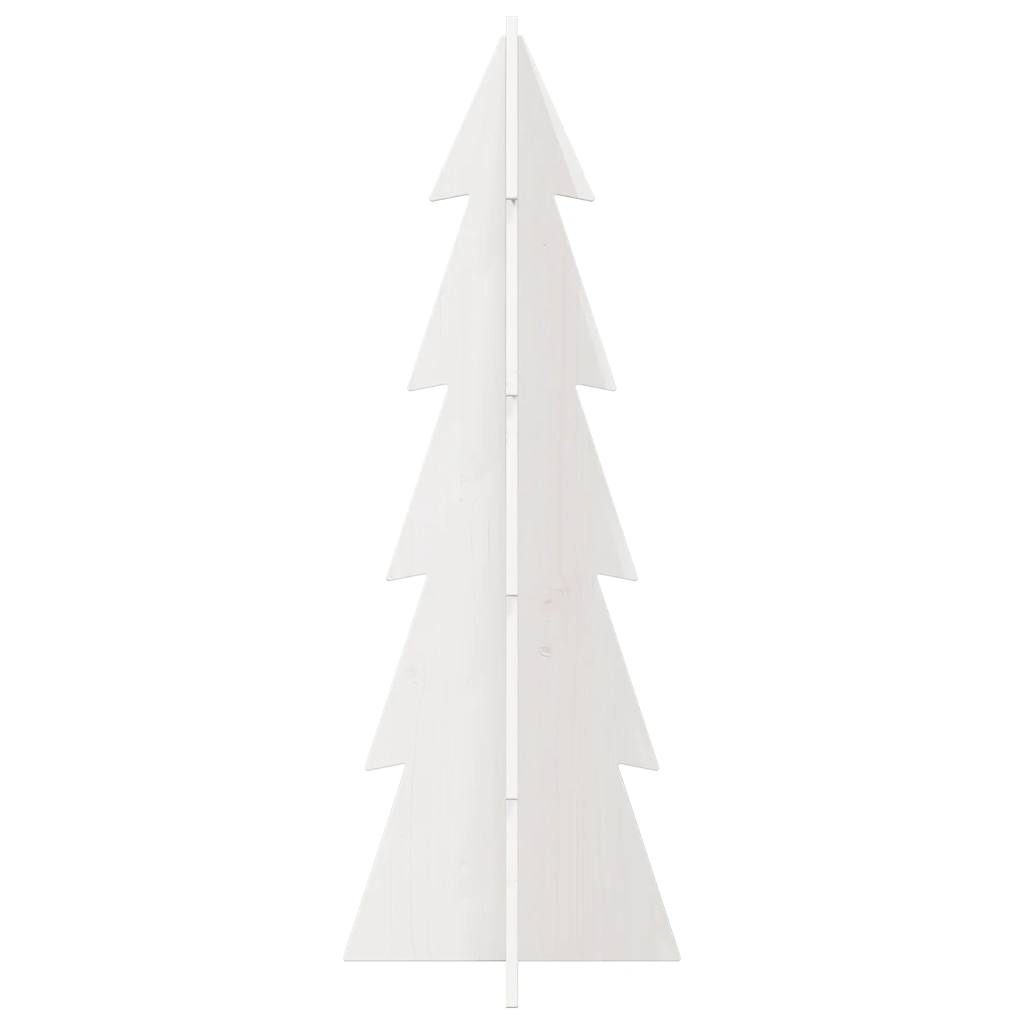 Árvore de natal decorativa 112cm madeira de pinho maciça branco