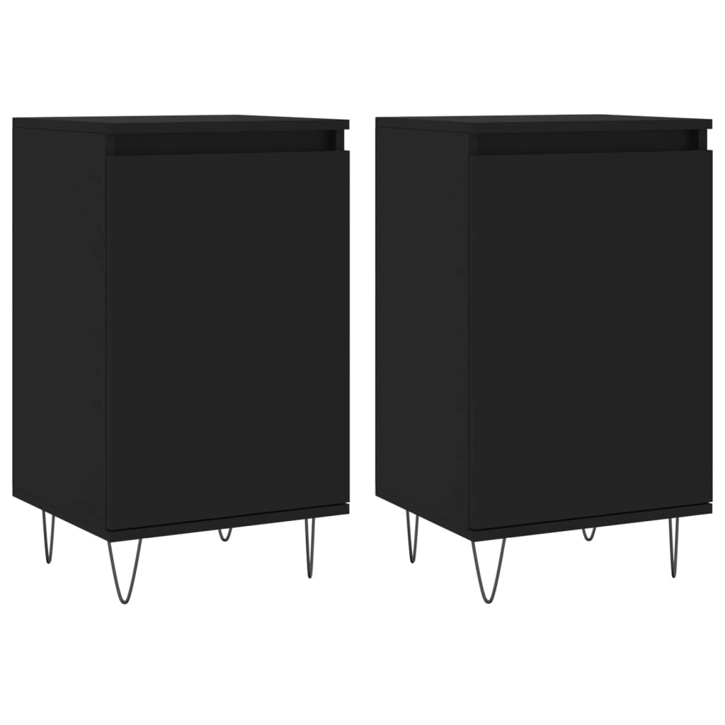 Aparadores 2 pcs 40x35x70 cm derivados de madeira preto