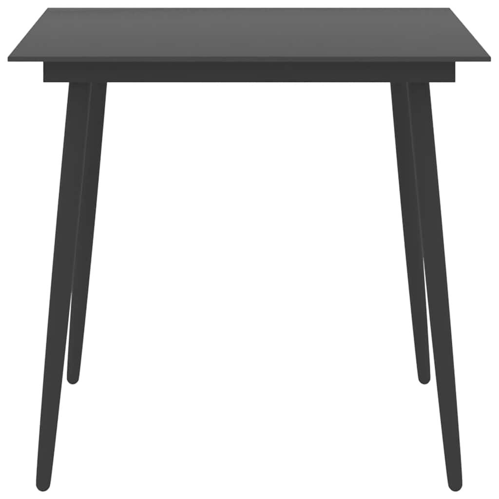 3 Pcs conjunto de jantar para jardim preto