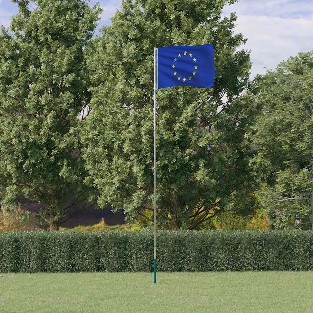 Bandeira da união europeia e mastro 5,5 m alumínio