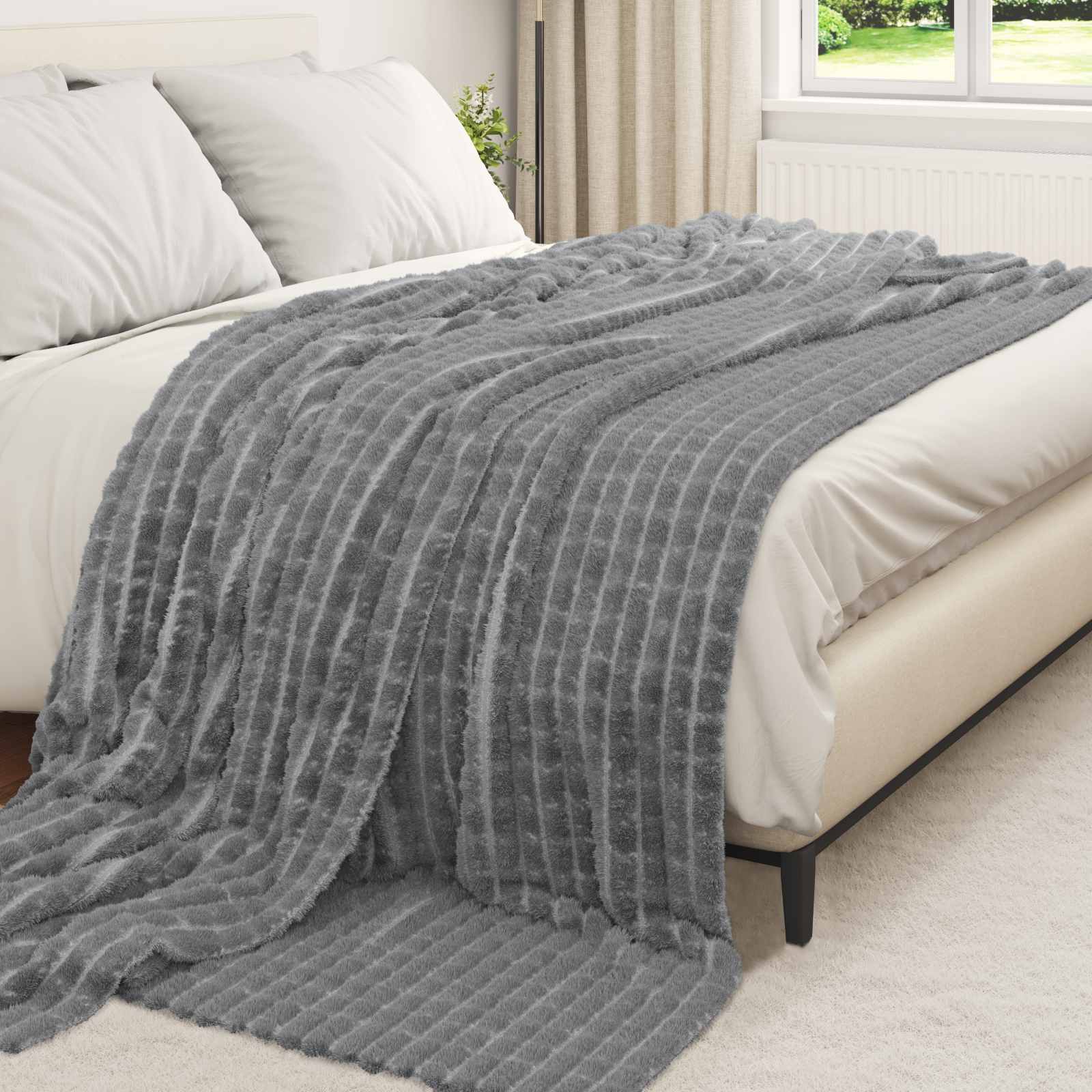 Cobertores de sofá 6 unid. cinza escuro 240 x 220 cm 9.17 lã