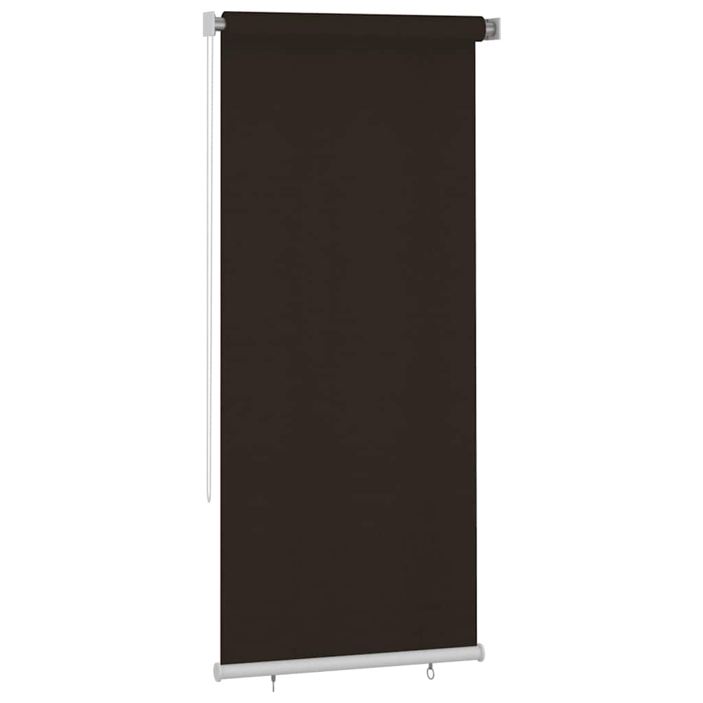 Estore de rolo para exterior 105 cm (l) x 230 cm (a) castanho HDPE