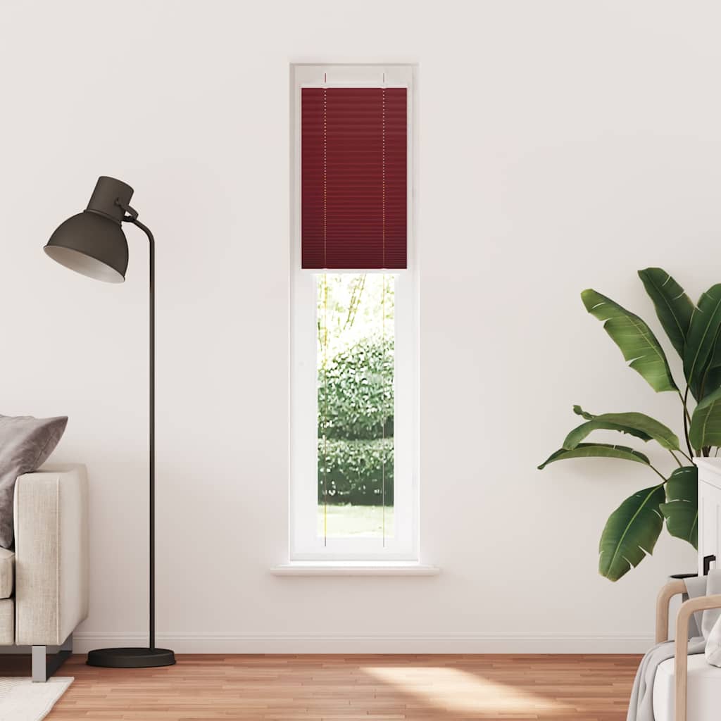 Plissado cego bordéus vermelho 40x200 cm largura tecido