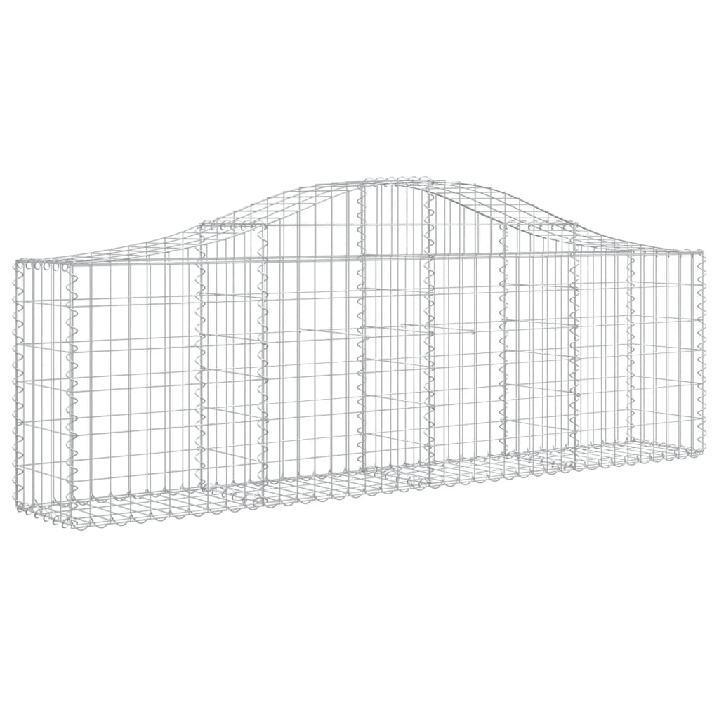 Cestos gabião arqueados 4 pcs 200x30x60/80 cm ferro galvanizado
