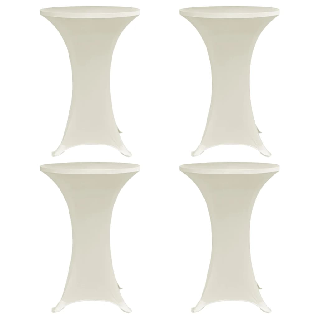 Capa para mesa de pé elástica ø70 cm 4 pcs cor creme