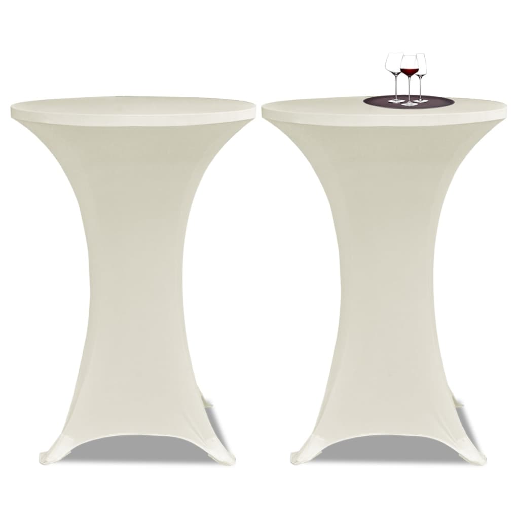 Capa para mesa de pé elástica ø70 cm 4 pcs cor creme