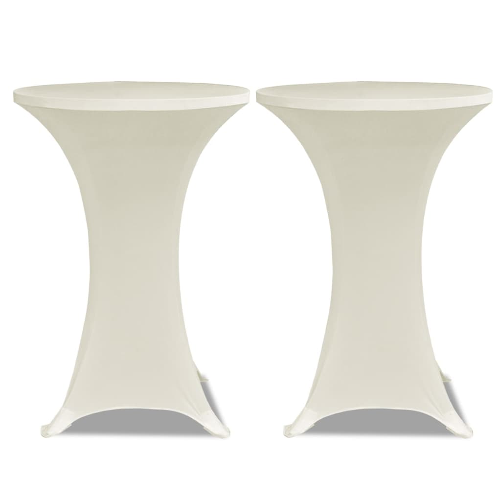 Capa para mesa de pé elástica ø70 cm 4 pcs cor creme