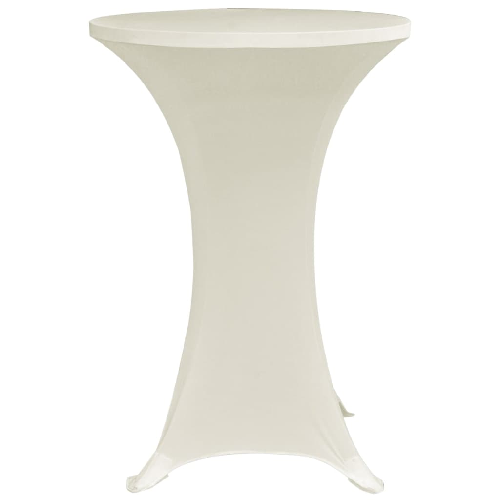 Capa para mesa de pé elástica ø70 cm 4 pcs cor creme