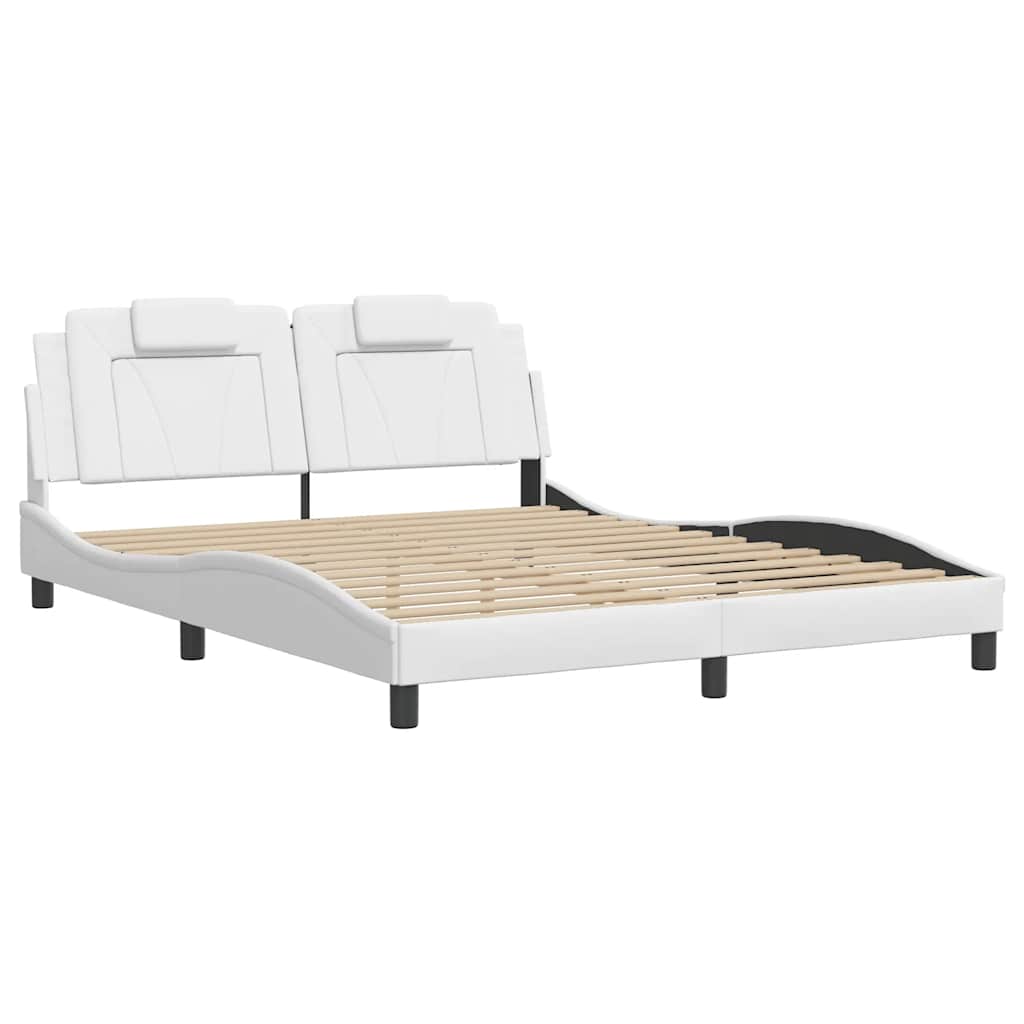 Estrutura de cama viana sem colchão 160x200 cm couro artificial branco