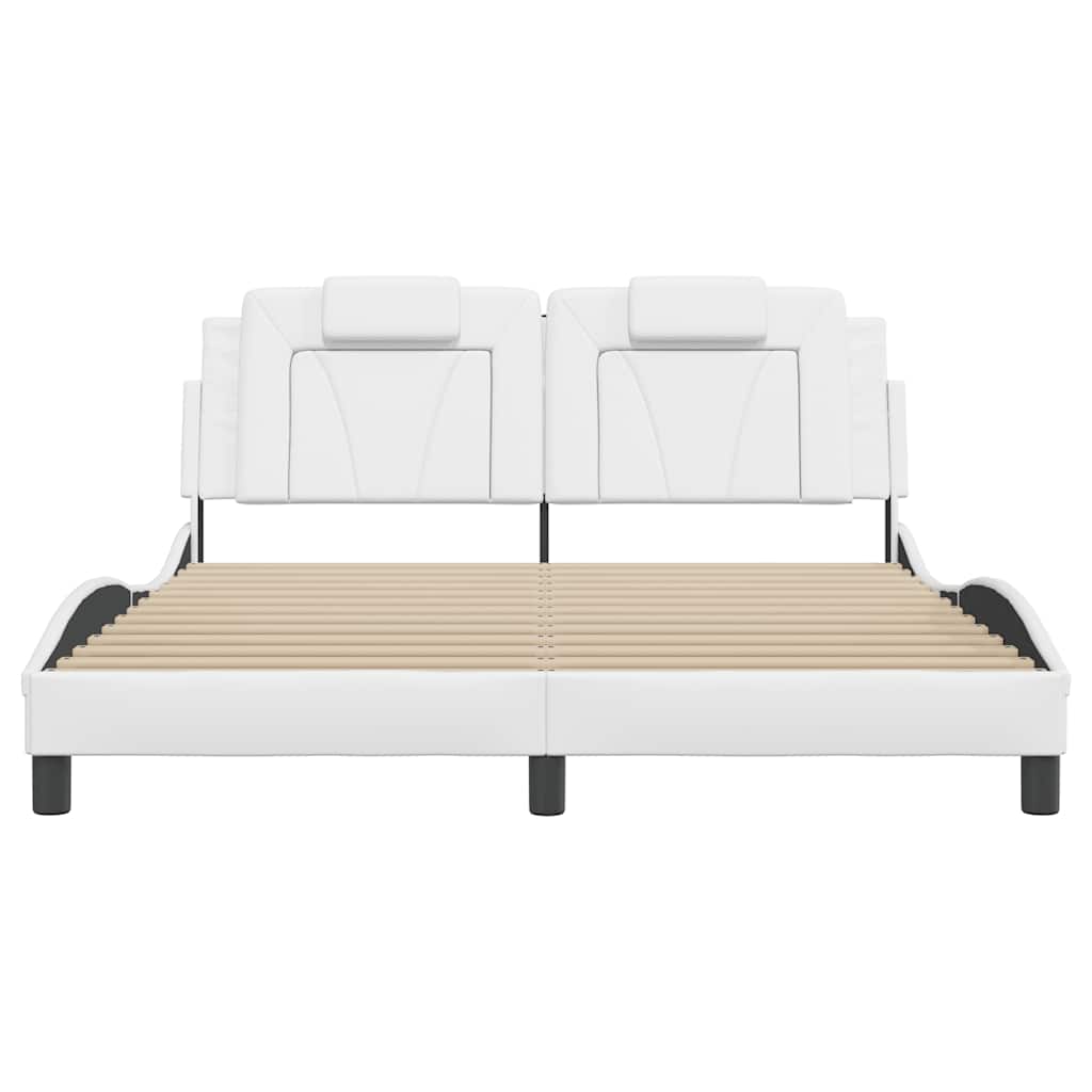 Estrutura de cama viana sem colchão 160x200 cm couro artificial branco