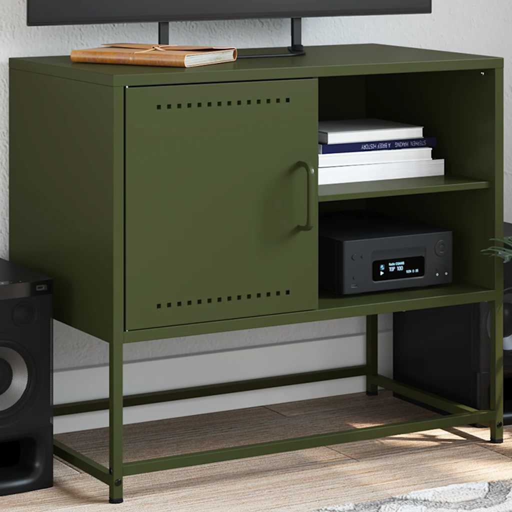 Móvel de TV 68x39x60,5 cm aço verde azeitona