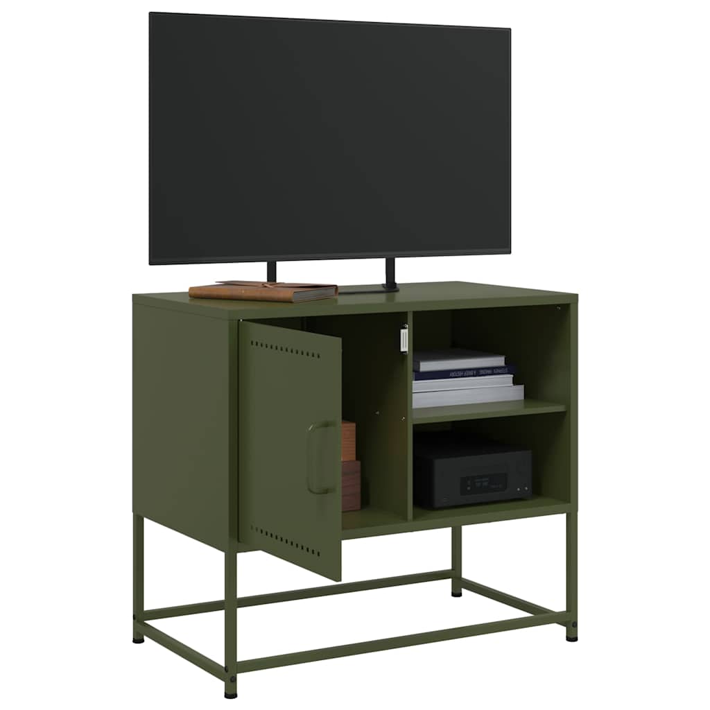 Móvel de TV 68x39x60,5 cm aço verde azeitona