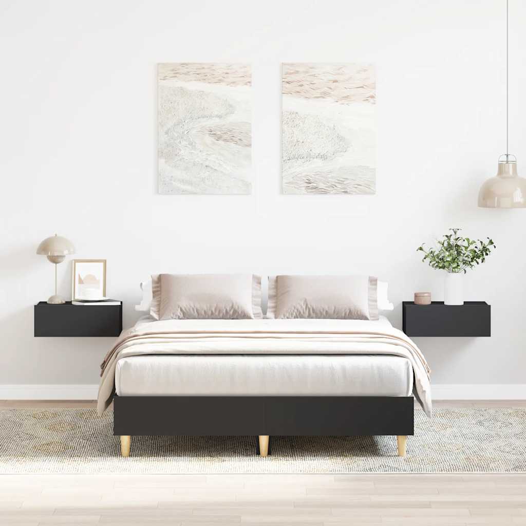 Estrutura de cama sem colchão 135x190 cm preto