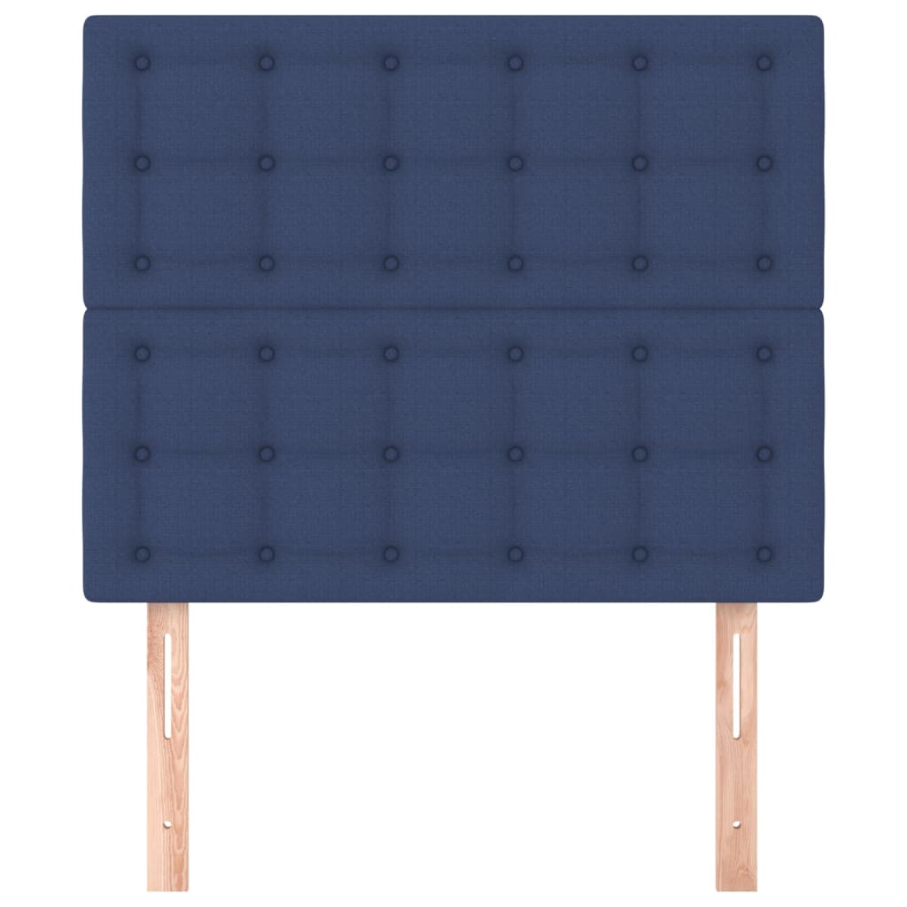 Cabeceira azul 90x5x118/128 cm tecido