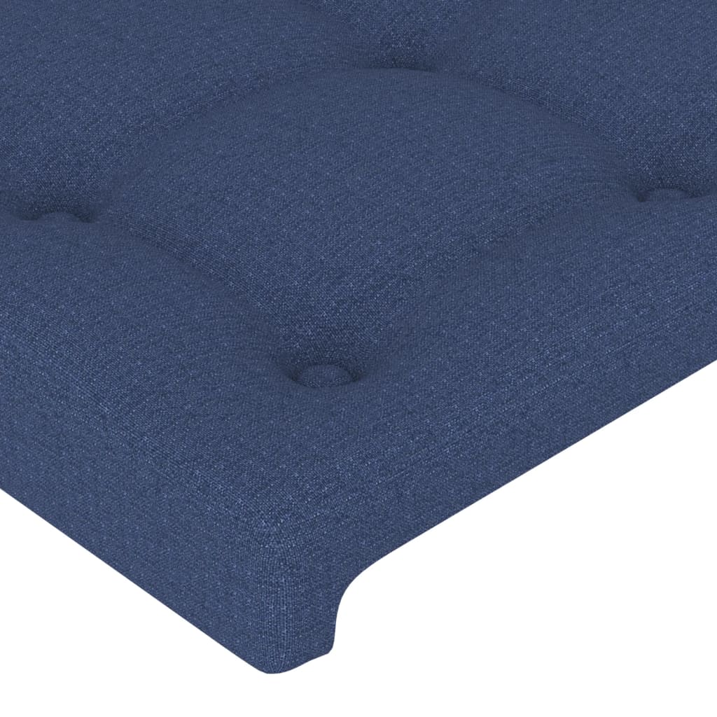 Cabeceira azul 90x5x118/128 cm tecido