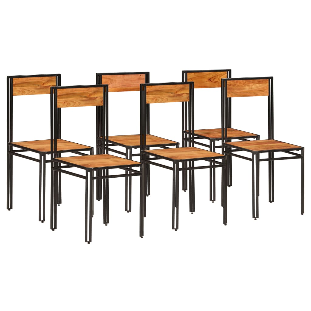 Cadeiras de jantar 6 pcs madeira de acácia maciça