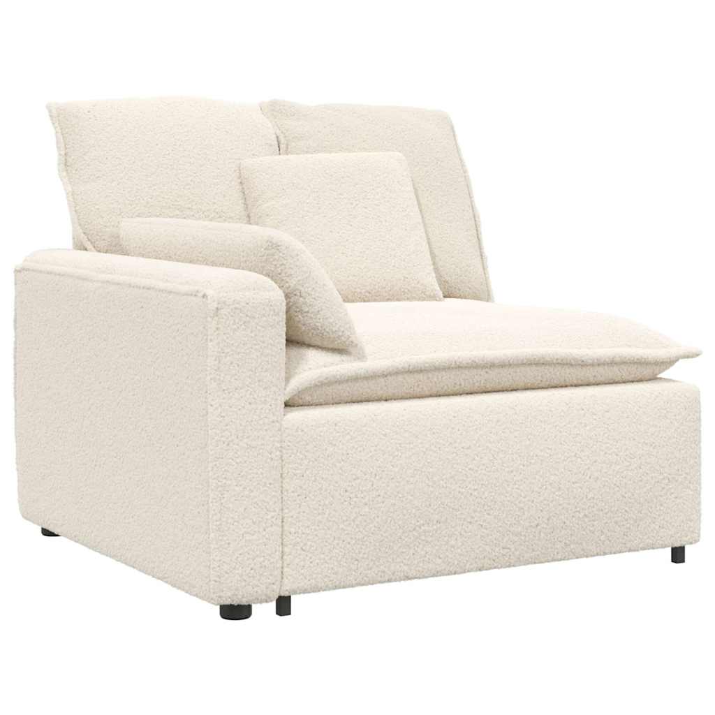Sofá modular com almofadas creme