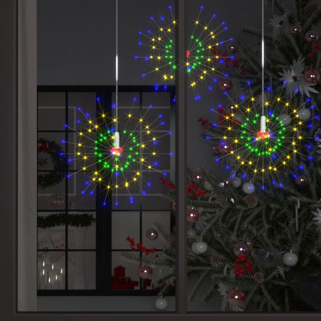 Iluminação fogo artifício ext. 10 pcs 1400 leds 20 cm multicor