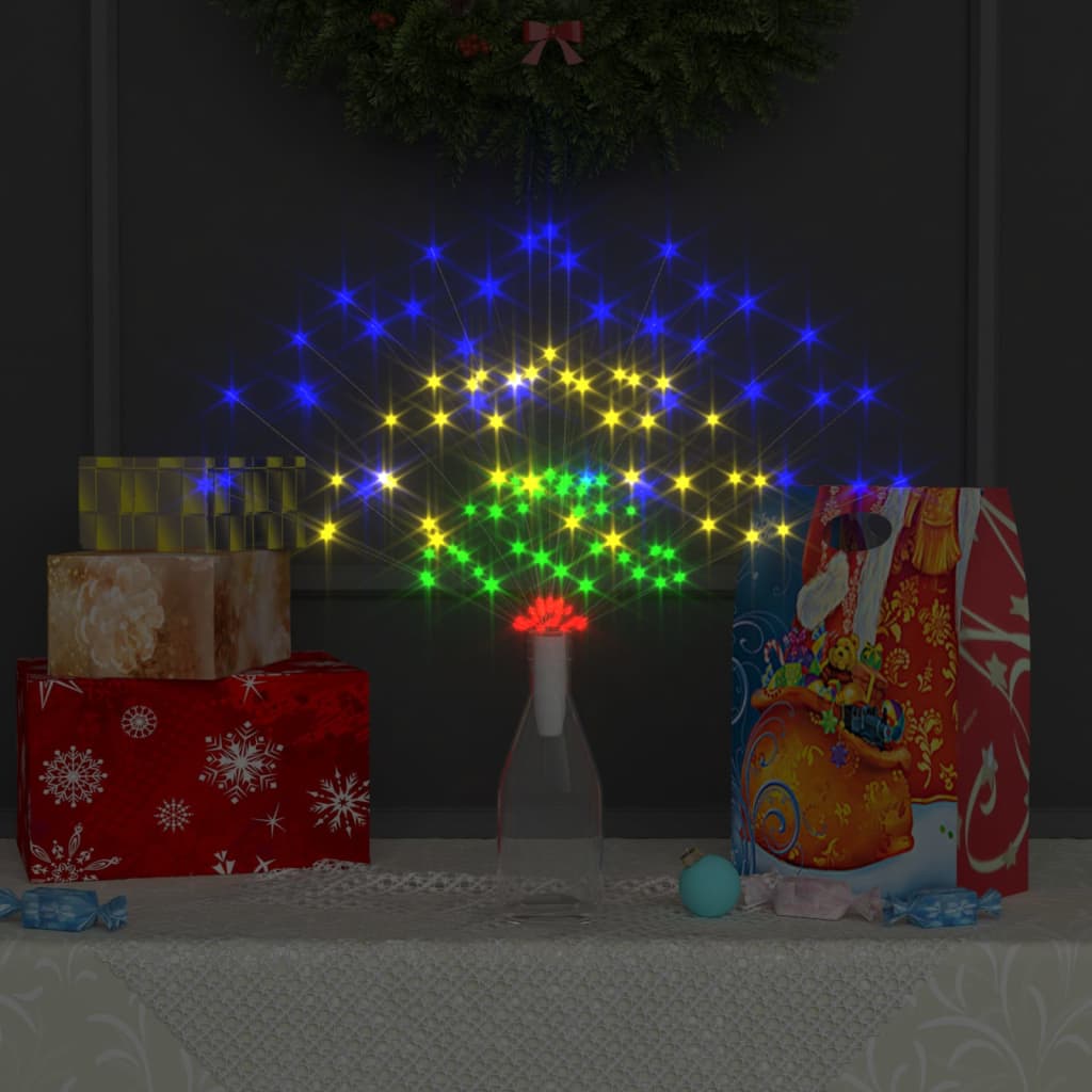 Iluminação fogo artifício ext. 10 pcs 1400 leds 20 cm multicor