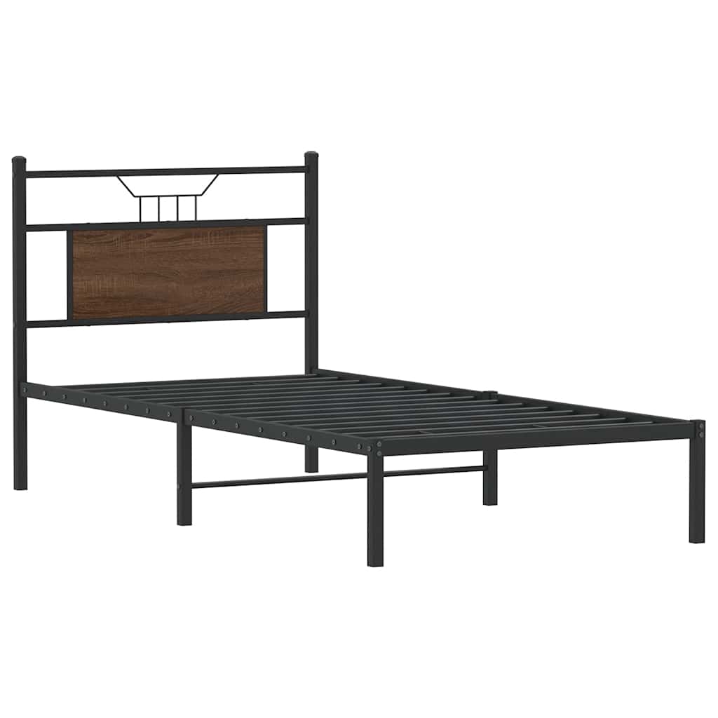 Estrutura cama s/ colchão derivados madeira carvalho castanho