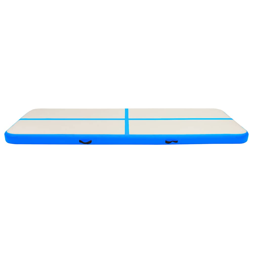 Colchão de ginástica insuflável c/ bomba 400x100x15 cm PVC azul