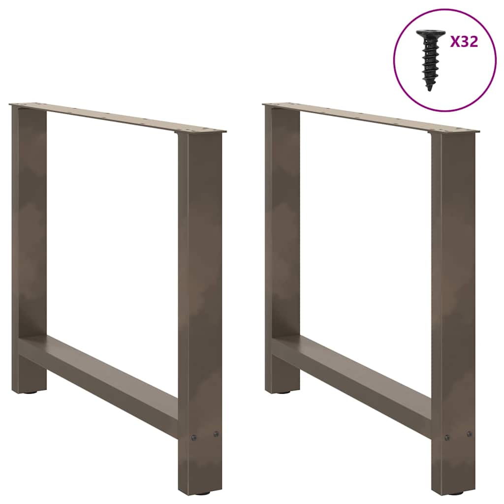 Pés para mesa de jantar em aço natural, 2 peças, 100x(72-73) cm, aço
