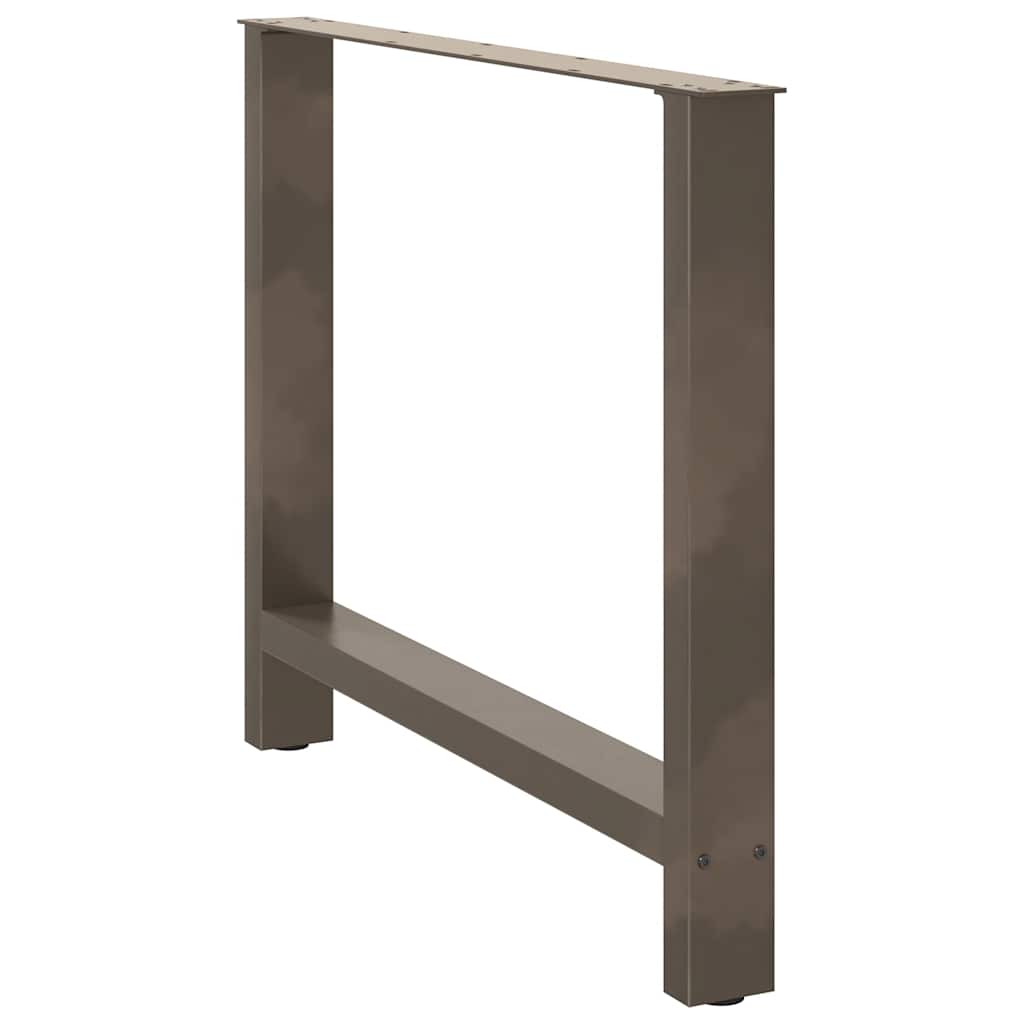 Pés para mesa de jantar em aço natural, 2 peças, 100x(72-73) cm, aço