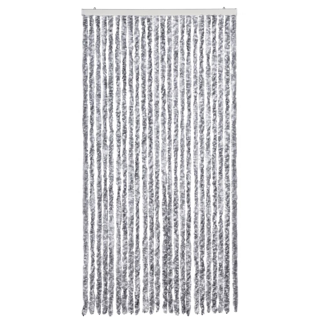 Cortina anti-insetos 100x200 cm chenille branco e cinzento