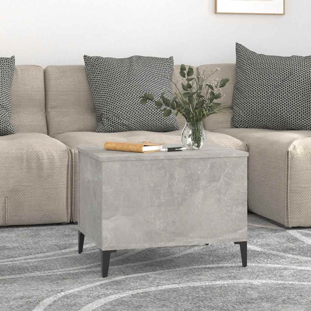 Mesa de centro 60x44,5x45 cm derivados madeira cinzento cimento