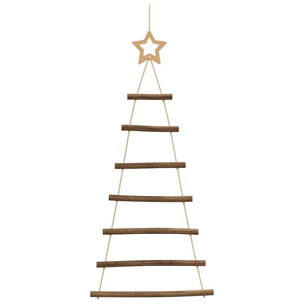 Árvores de natal suspensas com estrelas no topo 2 peças 42x90 cm galho natural