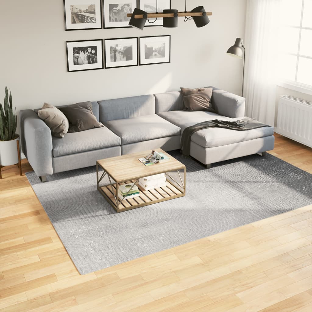 Tapete de pelo curto iza visual escandinavo 200x280 cm cinzento