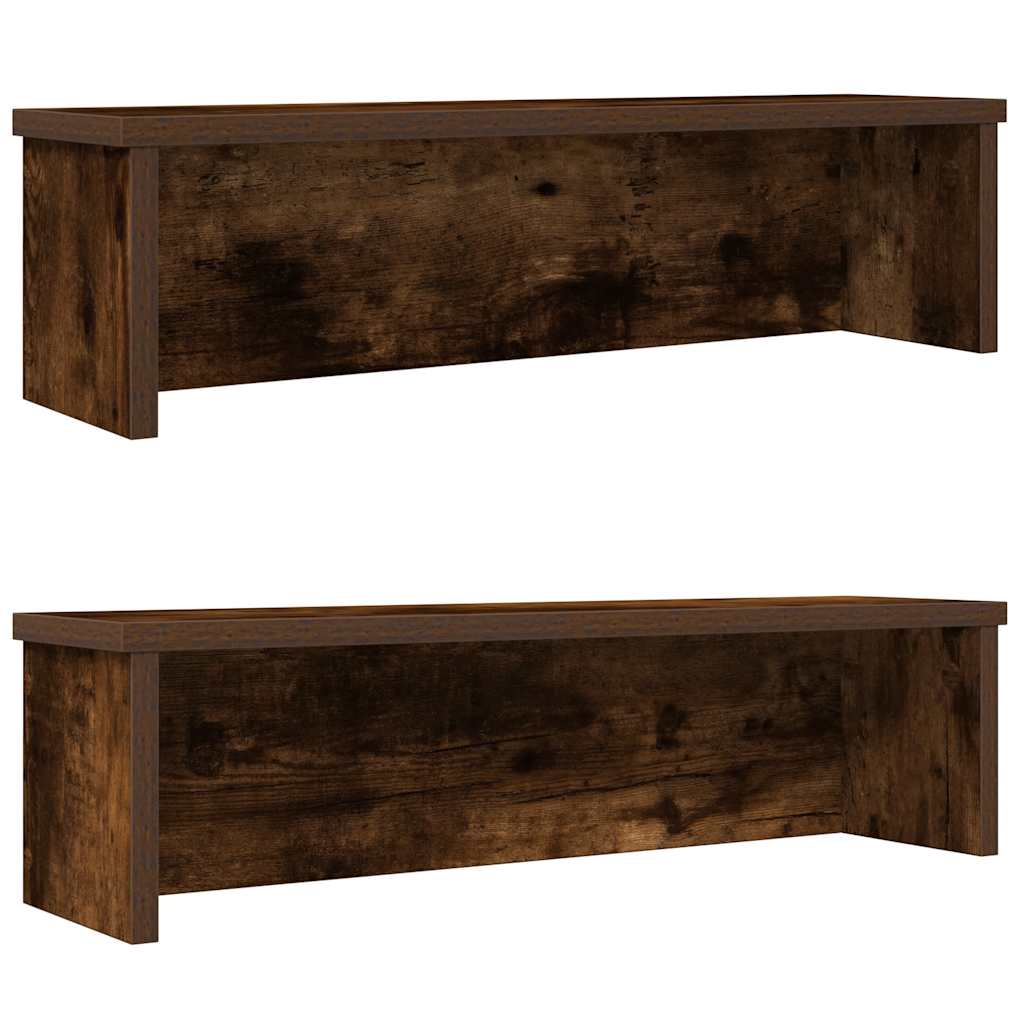 Racks de cozinha empilhável 2 pcs carvalho defumado 60x15x16 cm