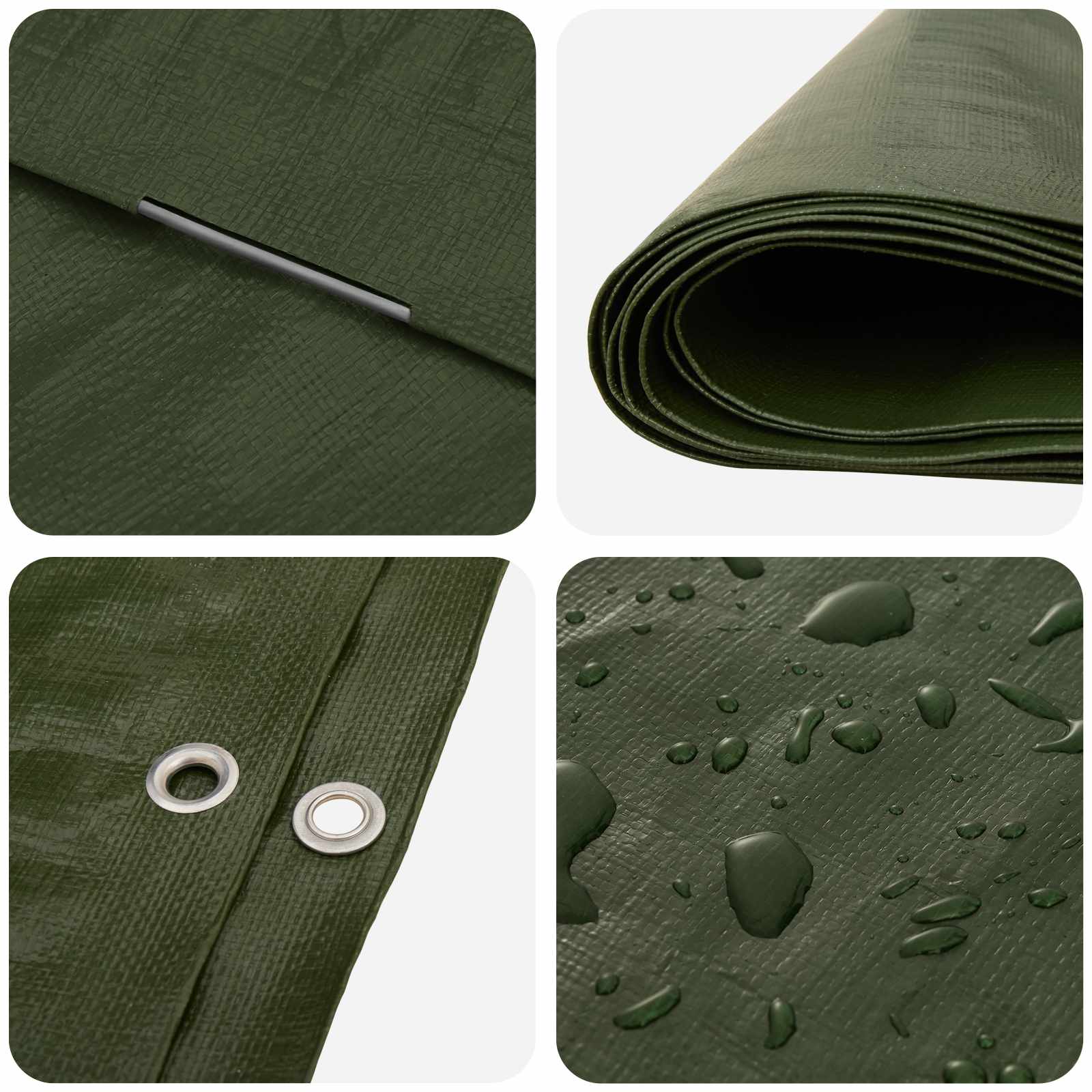 Lona com olhais verde 2 x 3 m 260 gsm PE
