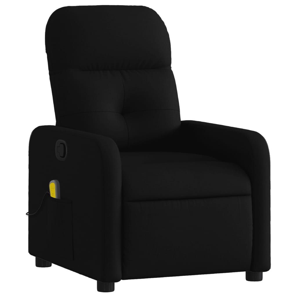 Poltrona de massagem reclinável em tecido preto