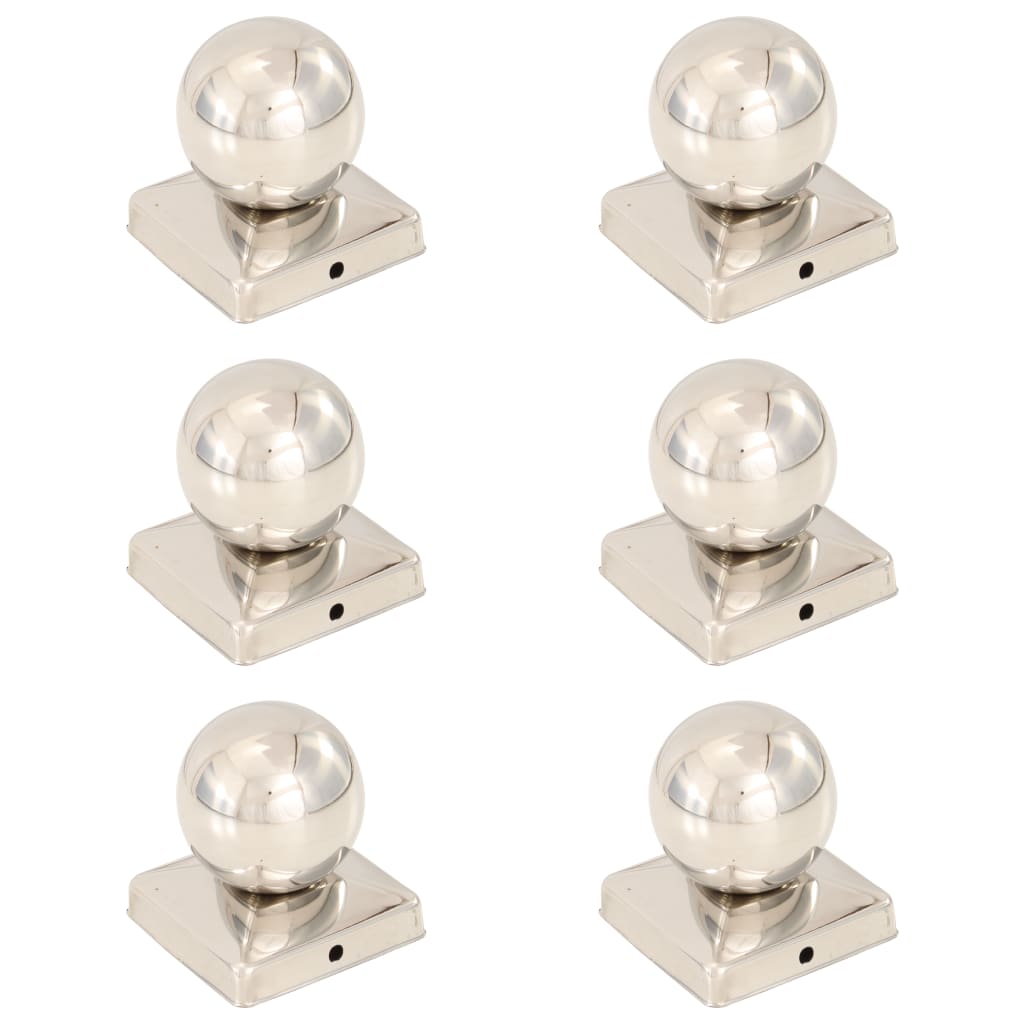 Tampas em globo p/ postes vedação 6pcs aço inoxidável 101x101mm