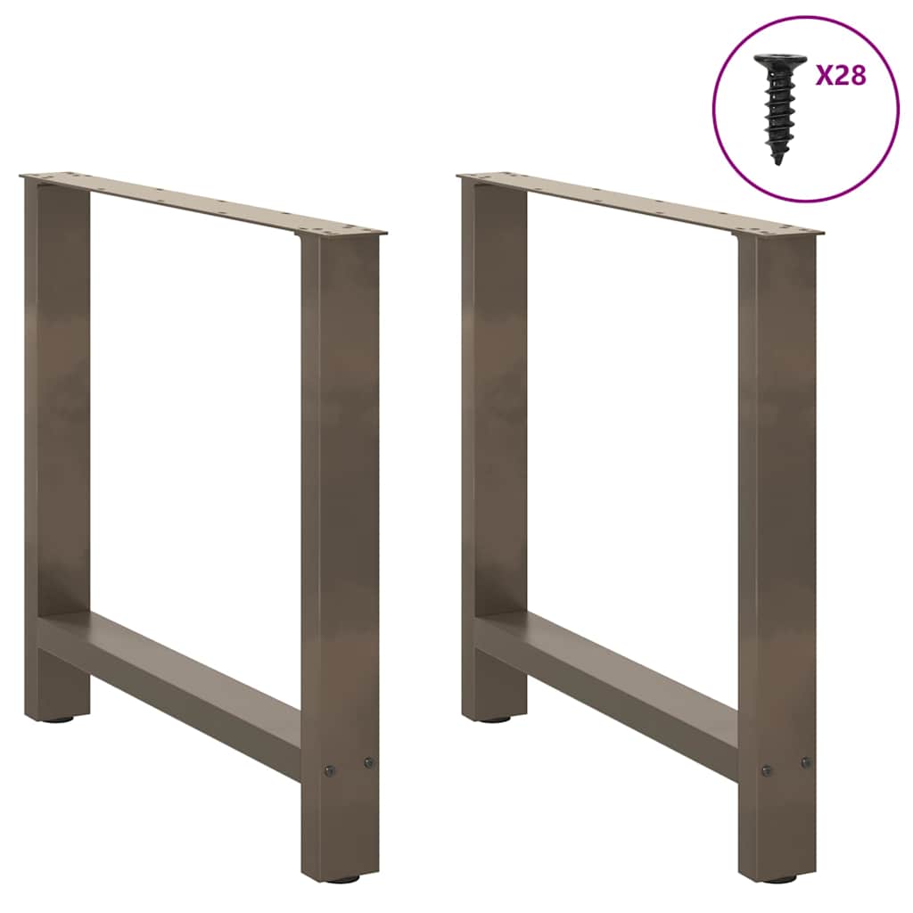 Pés para mesa de jantar em aço natural, 2 peças, 70x(72-73) cm, aço