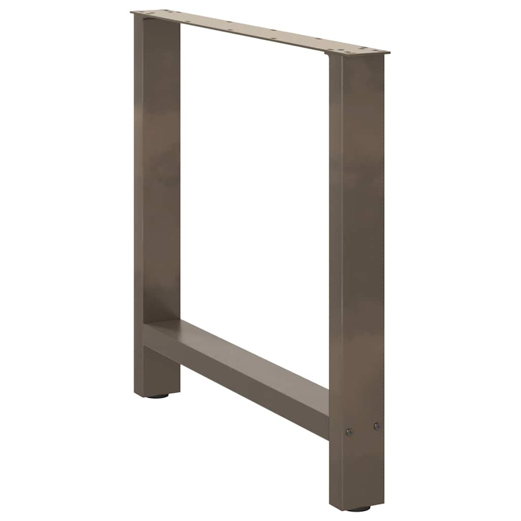 Pés para mesa de jantar em aço natural, 2 peças, 70x(72-73) cm, aço