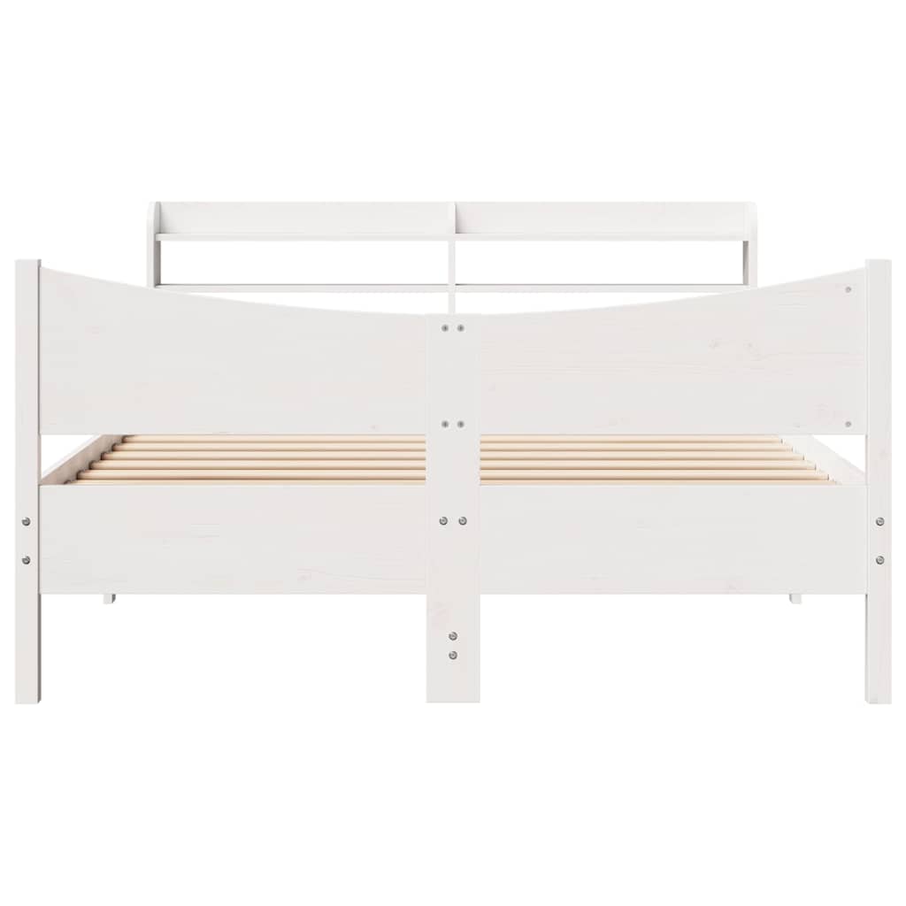 Estrutura de cama c/ cabeceira 150x200 cm pinho maciço branco