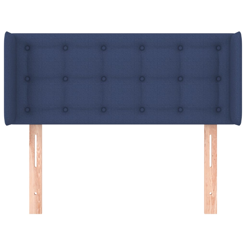 Cabeceira de cama c/ abas tecido 103x16x78/88 cm azul