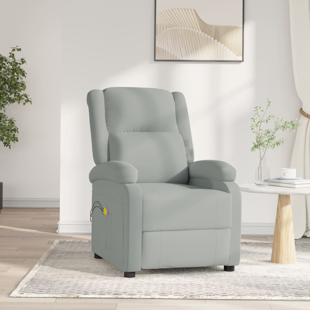 Poltrona de massagens elétrica veludo cinzento-claro