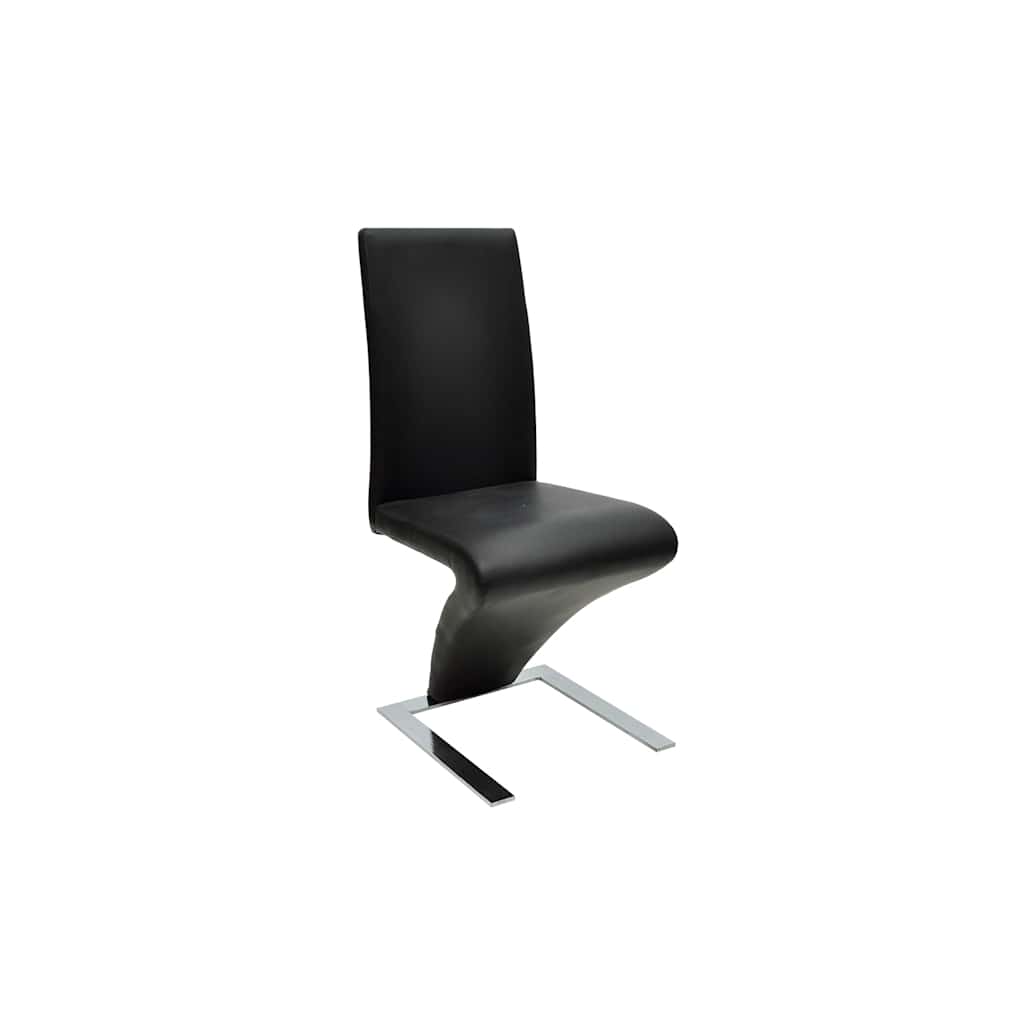 Cadeiras de jantar 2 pcs couro artificial preto