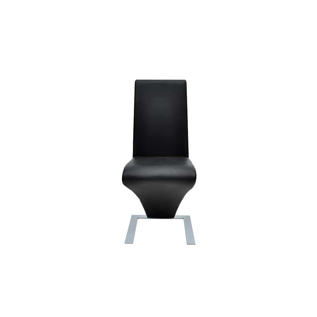 Cadeiras de jantar 2 pcs couro artificial preto