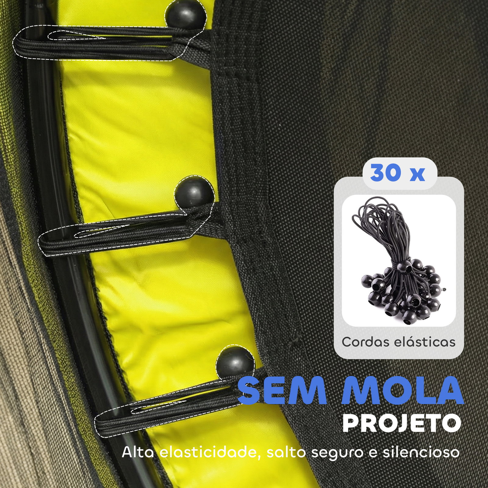 Cama elástica infantil ø140 cm para crianças dos 3-10 anos com rede de segurança, suporta até 50 kg, para interior e exterior, amarelo